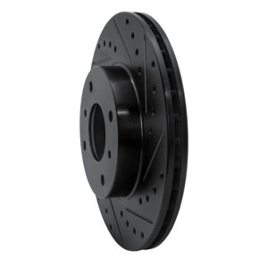 Infiniti G20 Brake Rotor (1) - Front Right - R1 Concepts - Drilled & Slotted - Black - `93-`06